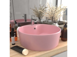 Vidaxl Lavatório Com Extravasamento 36x13 Cm Cerâmica Rosa Mate