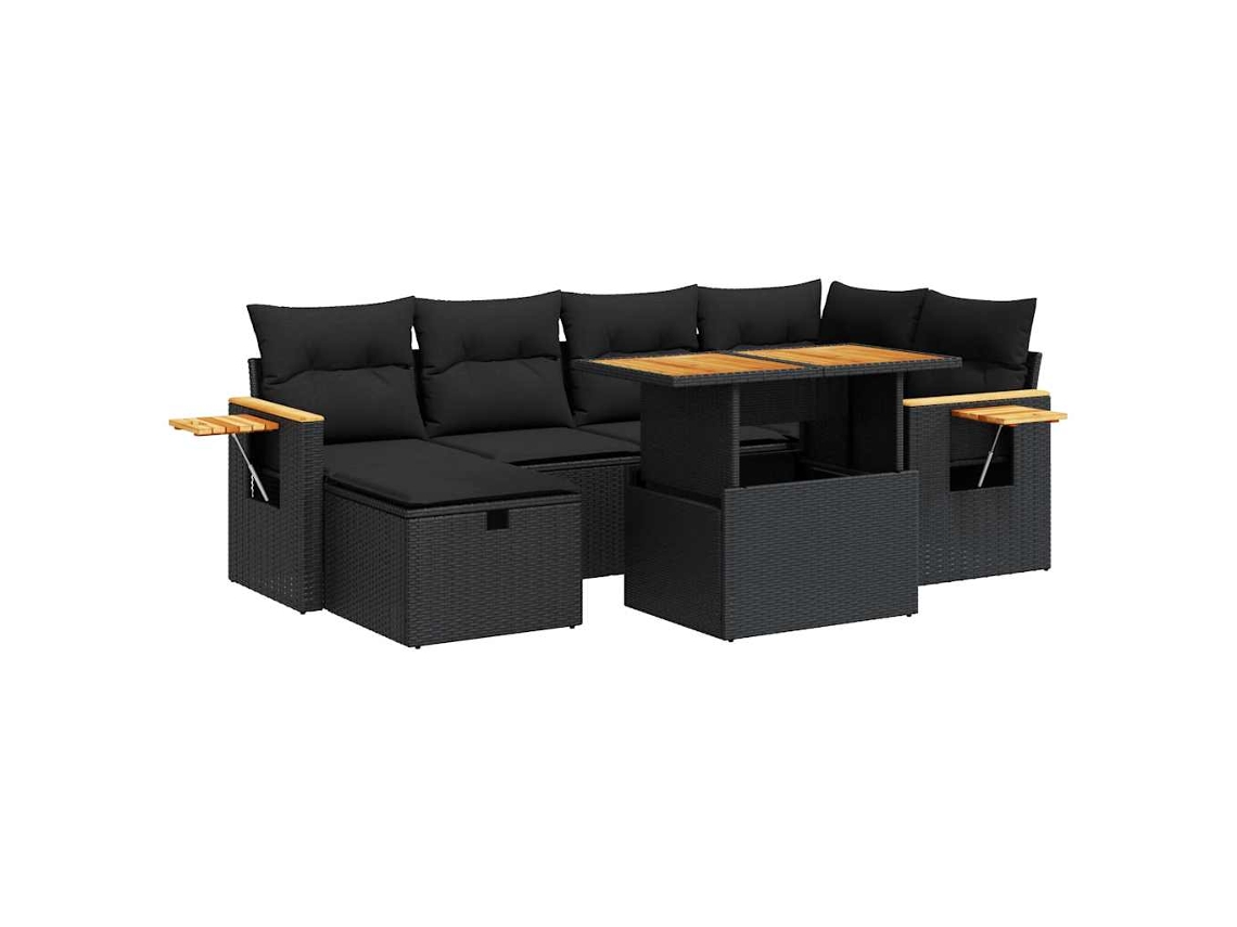 Garden Sofa Set, Garden Sofa Sets Vidaxl Preto Rattan / Vime (n/a)