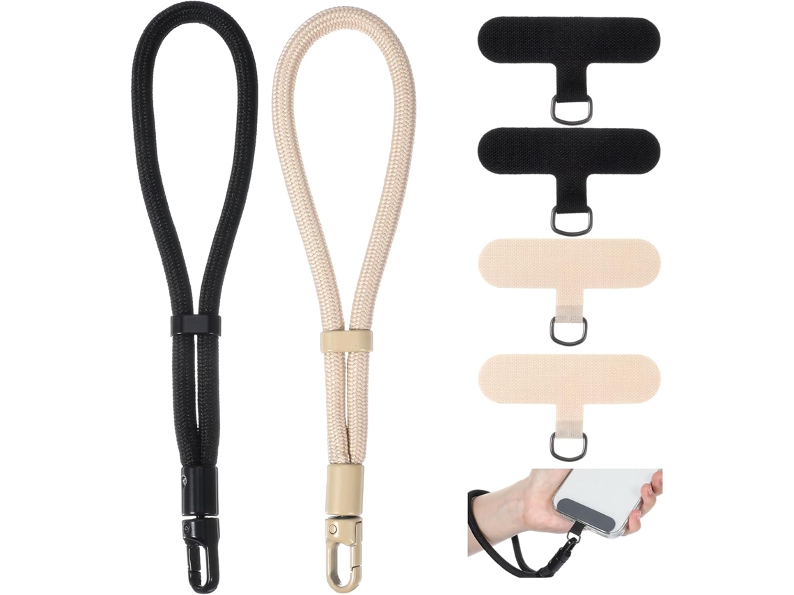 Conjunto De 2 Alças De Pulso Ajustáveis ​​para Celular, Leves E Seguras, Com 4 Suportes De Metal Para Proteção Contra Quedas.