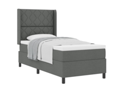 Cama Box com Colchão Cinzento Escuro Tecido MAISON EXCLUSIVE (100x200 cm)