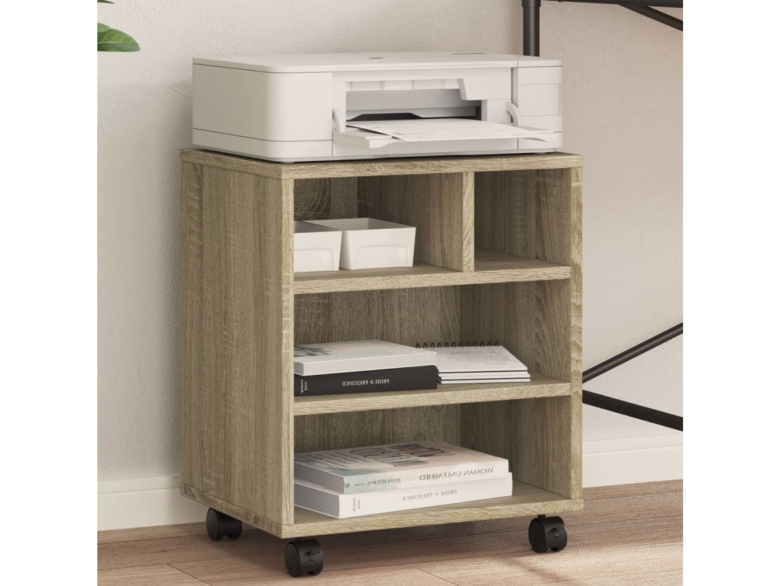Vidaxl Suporte Para Impressora Com Rodas 41x32x48 Cm Carvalho Sonoma