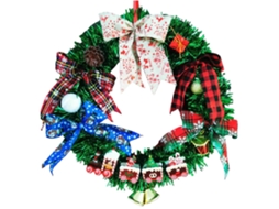 Laxiscreed Coroa De Natal Com Pai Natal Em Saco, Decoração Festiva Para Porta E Aviso De Natal