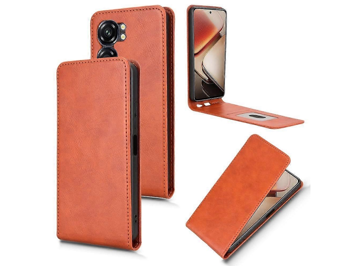 Capa De Couro Com Flip Vertical Para Oukitel C58 / C58 Prods Brilvibera