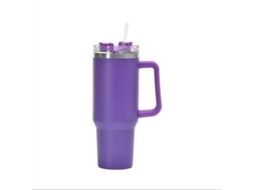 Caneca Térmica de Viagem com Parede Dupla, 1200 Ml (40 Oz), com Alça e Canudo. MDUG (roxo)