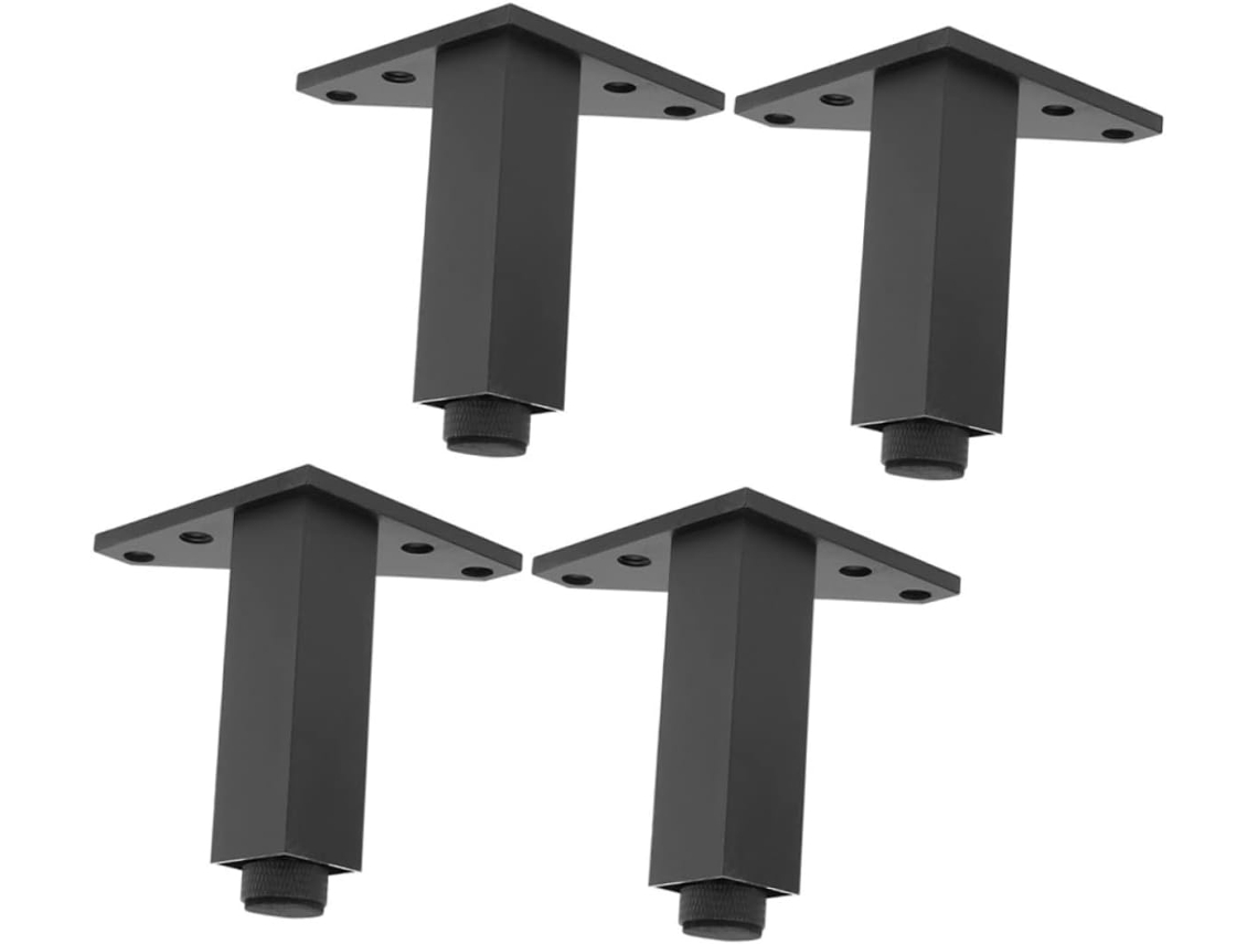 Nuobesty Conjunto De 4 Pés Niveladores Ajustáveis Em Liga Alumínio Para Móveis, Mesas, Armários, Camas E Sofás