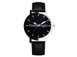 Reloj De Cuarzo Casual Gaiety Con Dial Redondo Y Correa De Pu De Calidad (negro)