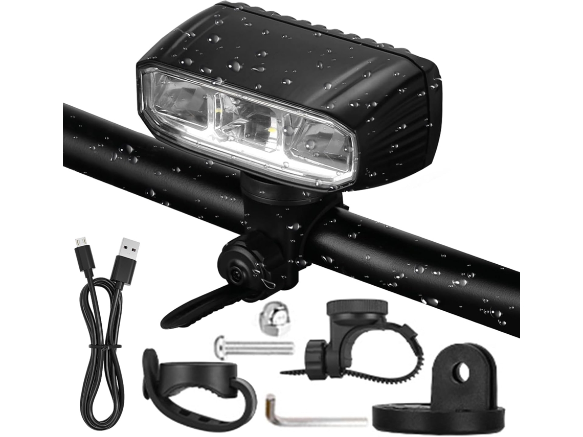 Farol De Bicicleta, 5 Modos Iluminação, Dianteiro Potente Para