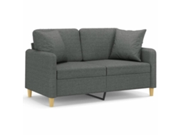 Maison Exclusive - Sofá 2 Lugares +almofadas Decorativas 120cm Tecido Cinza-escuro
