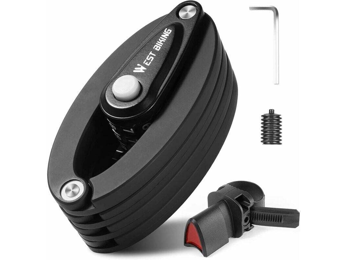 Cadeado Dobrável Para Bicicleta Com Combinação De 4 Dígitos, Nível De Segurança 6, 85 Cm De Comprimento, Inclui Suporte Compatív Aquaforge