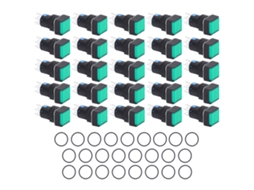 Interruptor De Botão Push 25pcs 8 Pinos Com Luz De Trava Automática 16mm Para Caixa De Distribuição