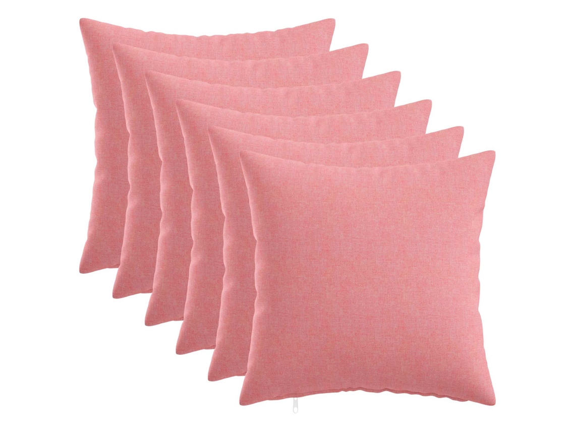 Vidaxl Almofada Com Travesseiro Heerlen 6 Unid. Rosa Tecido