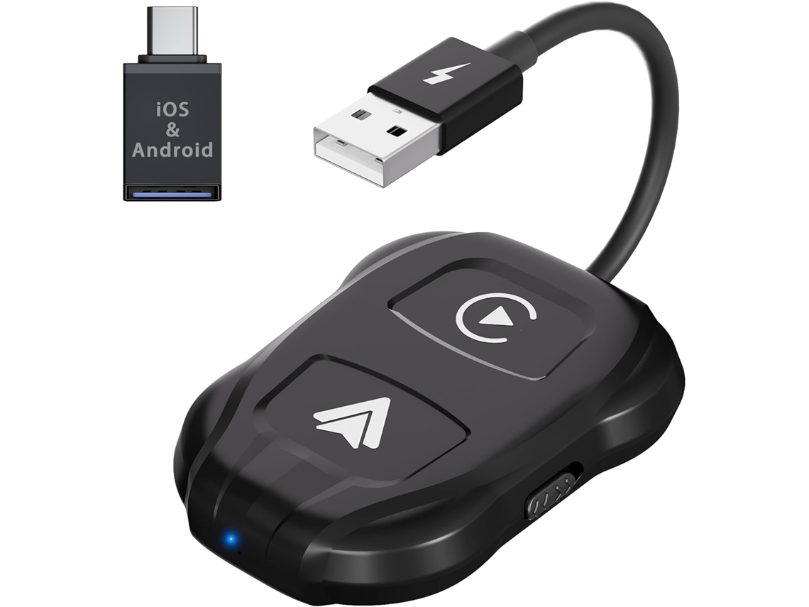 Conversor Sem Fio 2 Em 1 Carplay/android Auto Plug And Play Com Suporte Ios10 Com Fio Para Sem Fio Zeuxo