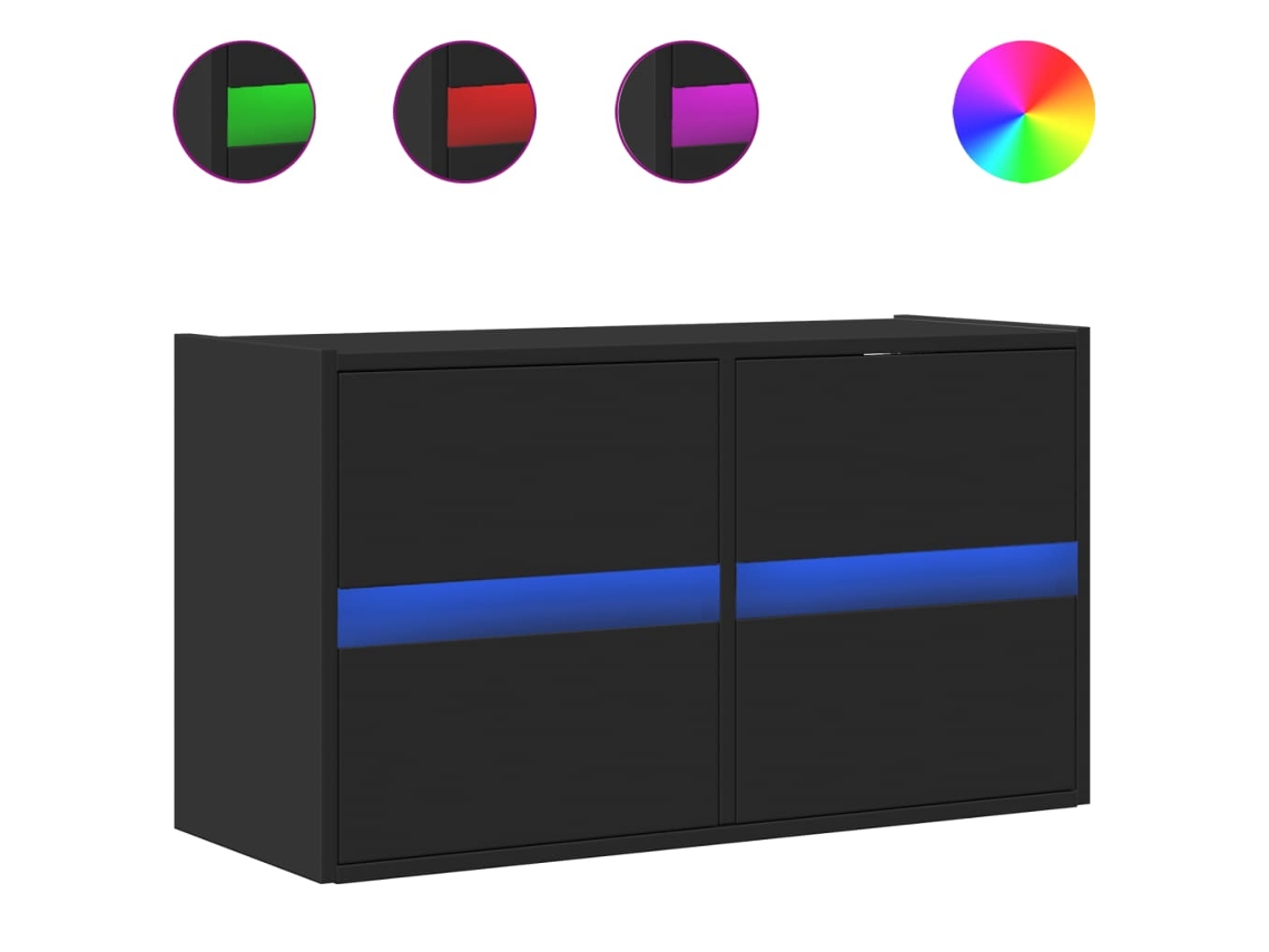 Móbile de parede com luzes LED Preto MAISON EXCLUSIVE (80x31x45 cm)