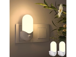 Luz Noturna para Tomada, Pacote com 2 Unidades, Led com Sensor de Movimento, Brilho Regulável Automaticamente BRILVIBERA