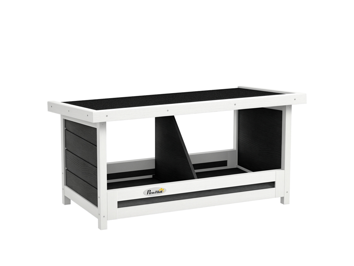 Caixa de ninho para galinhas, 3 lugares, telhado de asfalto, estrutura de madeira, 66x37x34cm cinza preto S/MARCA