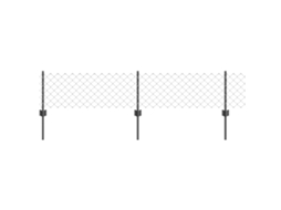 Conjunto 1 Painéis De Cercas Exteriores Vidaxl Cinzento Aço (10 X 0,4 M)