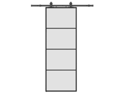 Porta Deslizante com Conj. Ferragens 76x205cm Vidro Esg Preto MAISON EXCLUSIVE