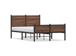 Bed Frame, Bed Frames Vidaxl Marrom Aço (120 X 190 Cm)