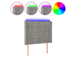 Cabeceira de Cama com Luzes Led Veludo Cinza claro MAISON EXCLUSIVE (83x16x118 cm)
