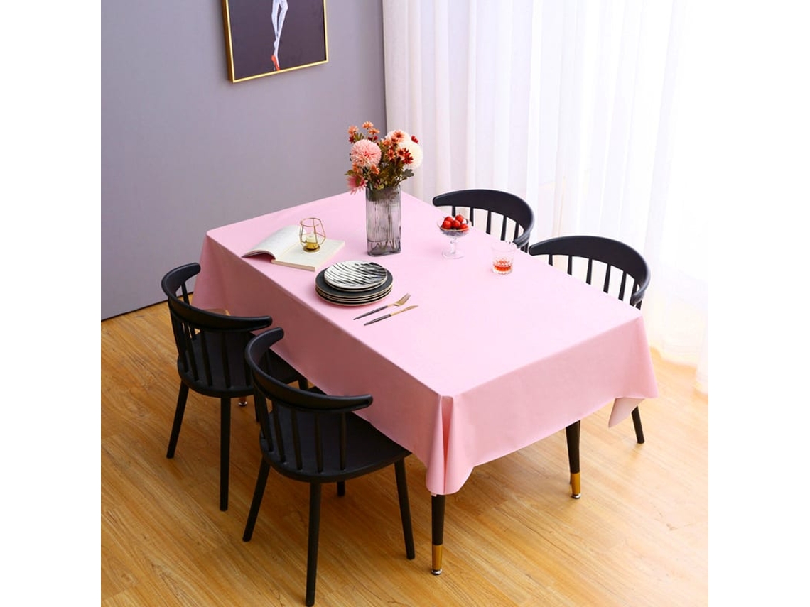 Toalha De Mesa Vinil Rosa, À Prova De Água E Óleo, Retangular 54x108 Polegadas, Para Jantar, Festa, Buffet E Camping
