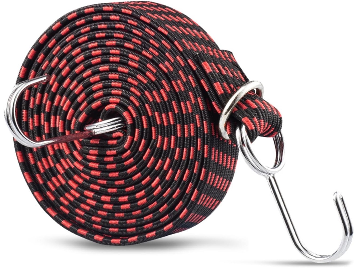 Alça elástica de liberação rápida para bolsas de bicicleta e equipamentos para atividades ao ar livre.