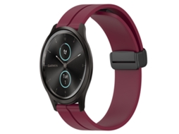 Bracelete de Smartwatch para Garmin Garminmove Style 20mm de silicone com fecho magnético de cor sólida (vinho vermelho)