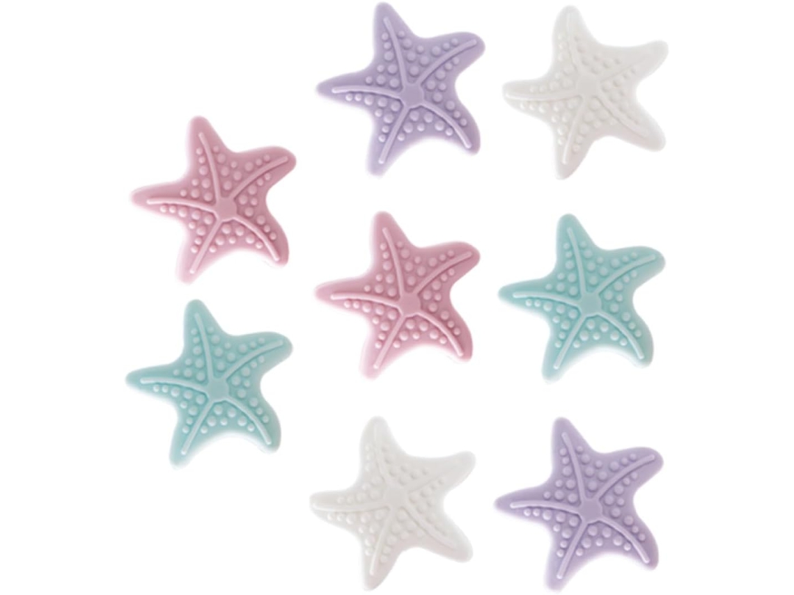 Abaodam Conjunto De 8-protetores Porta Silicone Em Formato Estrela, Luminosos, Para Proteção De Paredes E Aparelhos