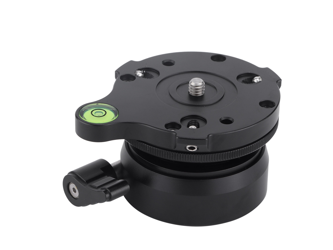 Base de nivelamento ajustável para cabeça de tripé Dy-60n para câmeras DSLR.