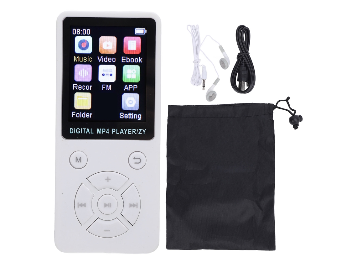 Aetheria reprodutor Mp3 Sem Fio Bluetooth Tela 1.8 Polegadas Reprodução 5h Som Hi fi Portátil Branco