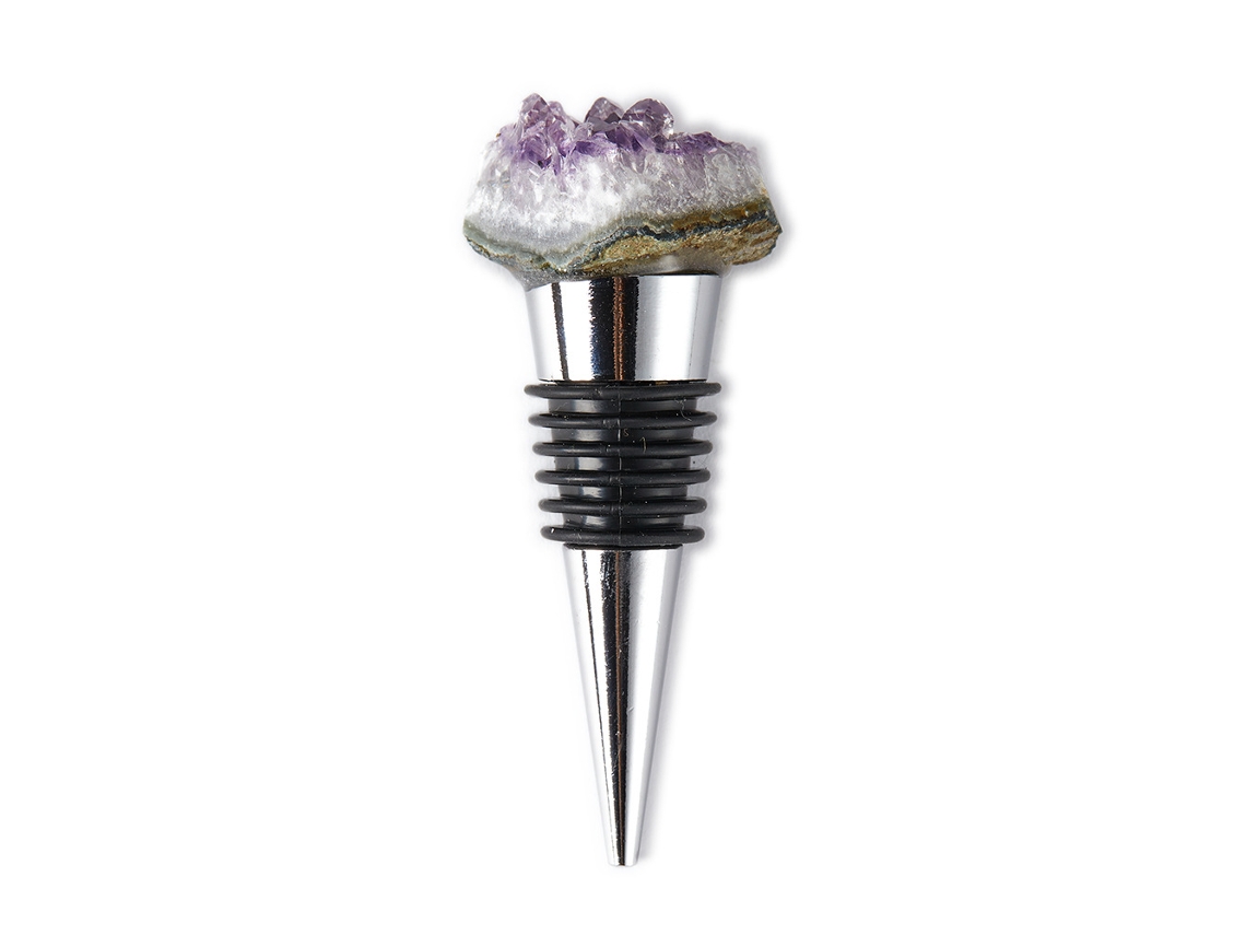 Rolhas De Cristal Para Garrafas De Vinho, Pedra Preciosa Natural, Protetor De Vinho Com Brinde.