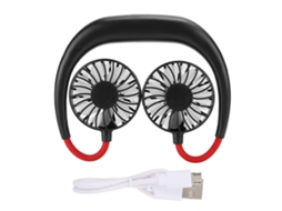 Game Sports Ventilador De Pescoço Suspenso Sem Mãos Portátil Usb Recarregável 3 Marchas Ajustáveis Preto