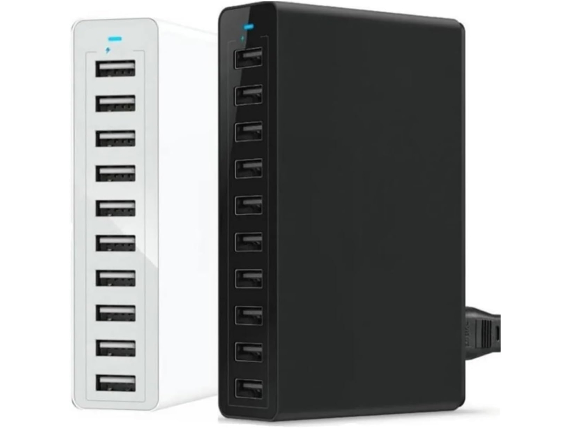Carregador Usb de 60 W com 10 Portas para Estação de Carregamento, Estação de Acoplamento e Carregamento Múltiplo. SFUSHOS