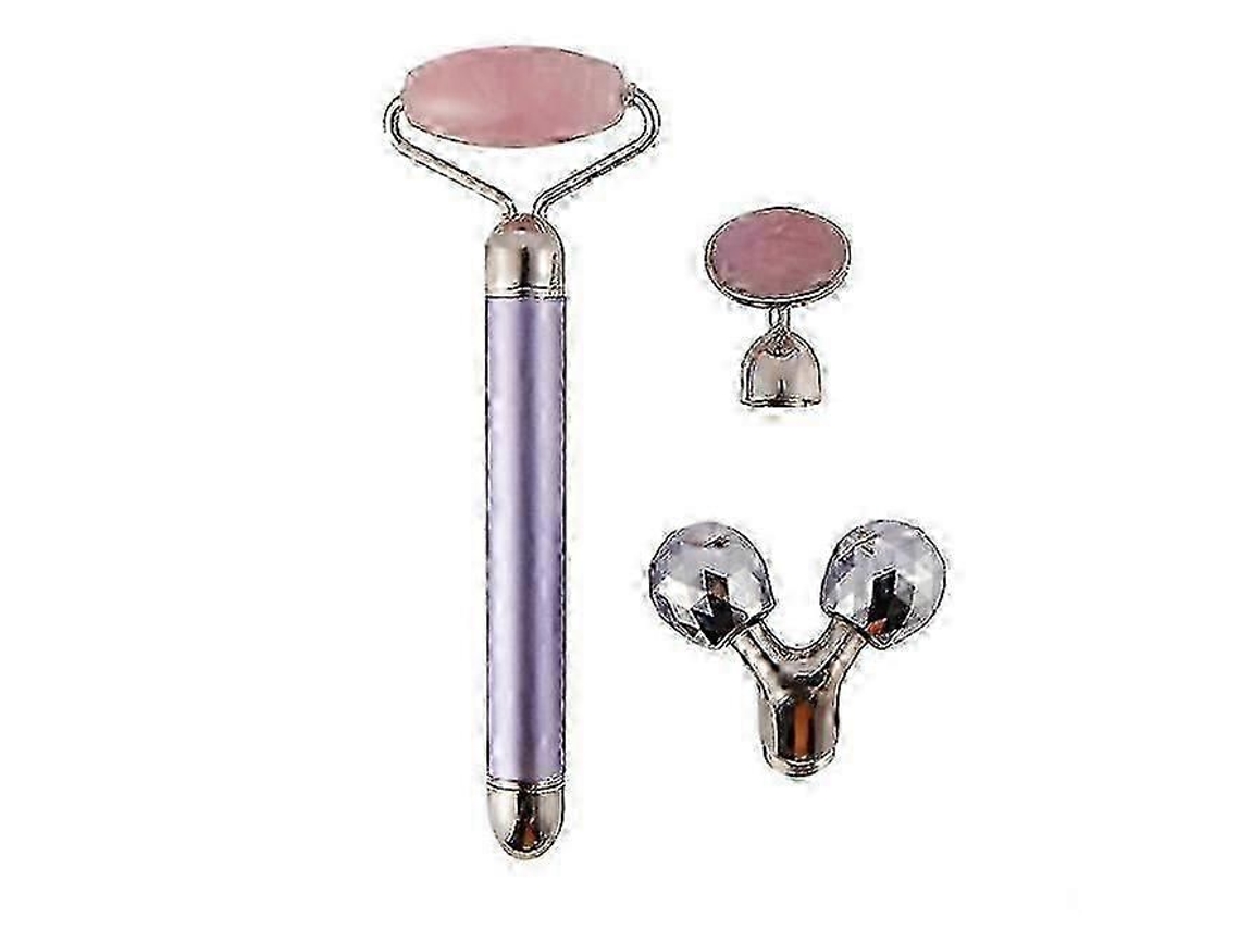 Masajeador Facial Con Rodillo Impermeável 3 em 1 Herramienta de Masaje 3d GOKOCO (morado)