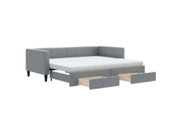 Daybed With Trundle, Daybeds With Trundles Vidaxl Cinzeto Tecido (90 X 190 Cm)