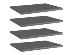 Vidaxl Prateleiras Para Estante 4 Pcs 40x30x1,5cm Contraplacado Cinza