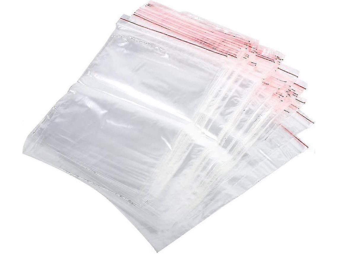 Pacote de 100 Sacos Herméticos de Plástico para Alimentos 12x17 Cm Transparentes