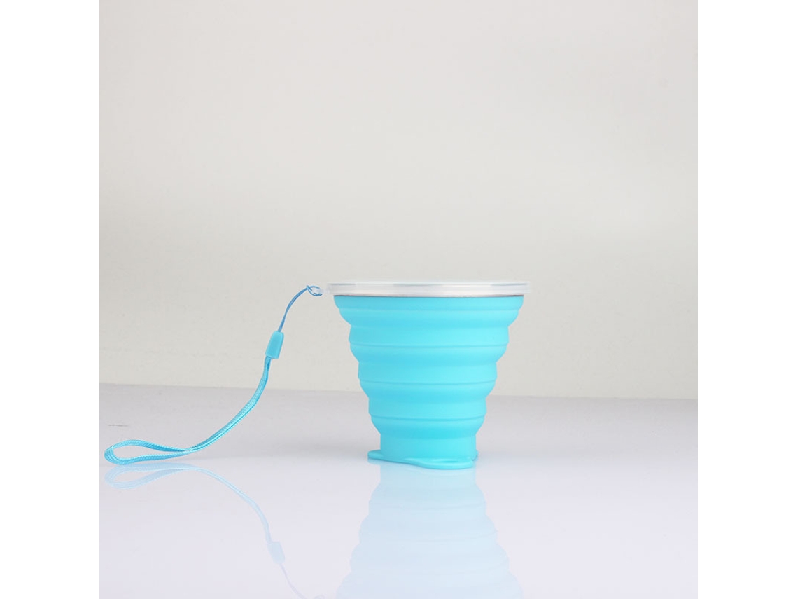 Garrafa de Água Infantil Dobrável de Silicone, Copo Telescópico, Ecológico MDUG (azul)