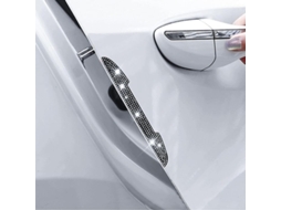 4 Peças Protetor De Porta Universal De Fibra De Carbono Para Carro Proteção Anti-risco Borda Da Porta Rosa