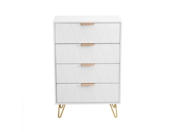 Cómoda Com 4 Gavetas, Aparador/rack Para Tv Em Madeira Com Gavetas E Puxadores, Ideal Para Quartos, Salas De Estar, Corredores E Cozinhas Mexus