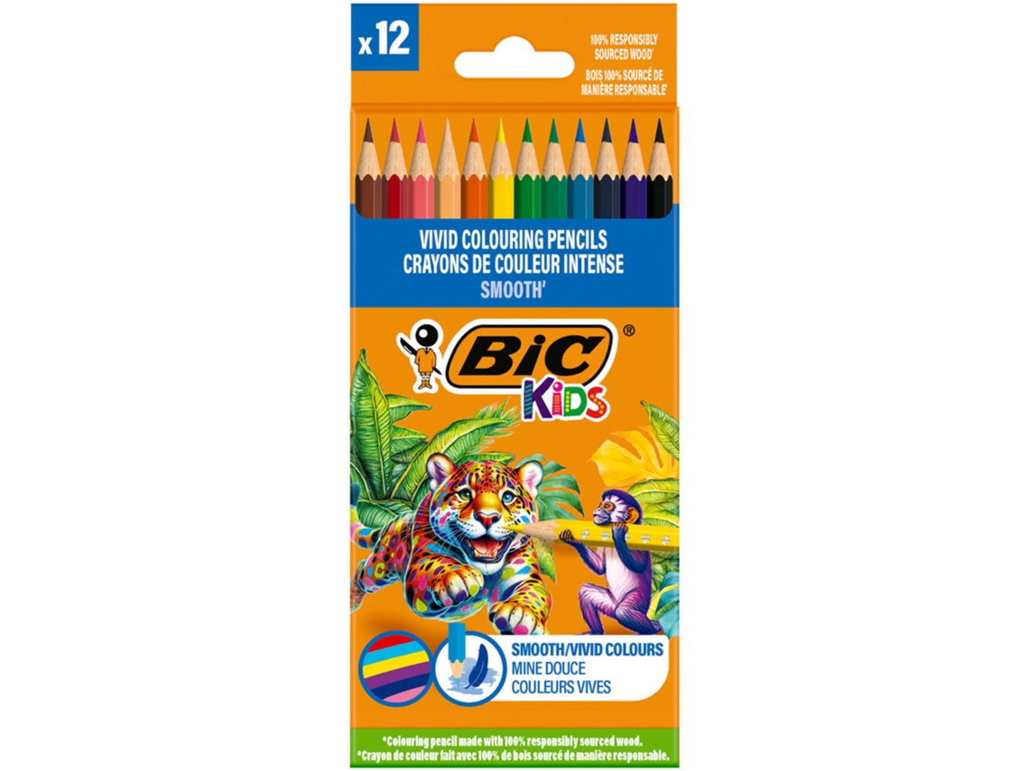 Lápis de Cor BIC Kids, 12 Cores