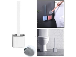 Escova de vaso sanitário Nova Line de silicone com suporte de secagem rápida, parede, branco 2025 S/MARCA