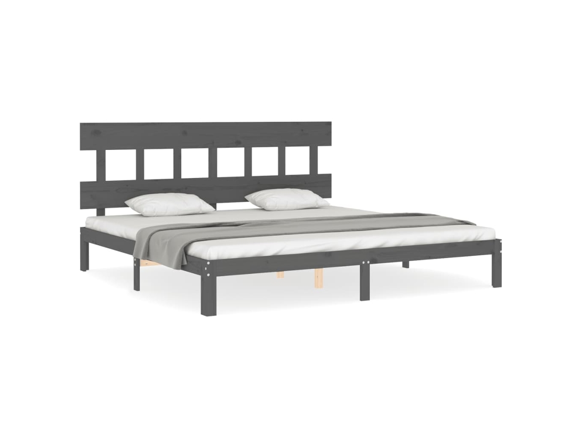 Bed Frame, Bed Frames Vidaxl Cinzeto Madeira De Pinho (200 X 200 Cm)