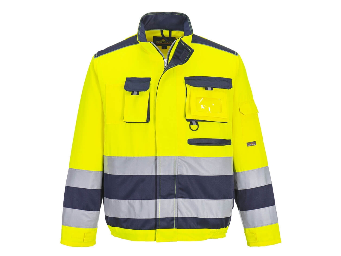 Jaqueta Lille Bicolor De Alta Visibilidade - Ideal Para Segurança Azul Marinho E Amarelo / Xl