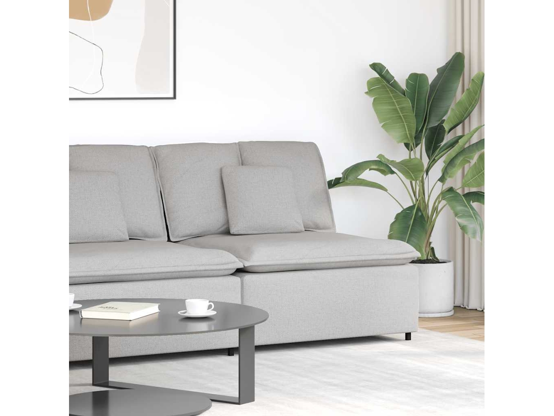 Vidaxl Módulo De Canto Para Sofá Modular Com Almofadas, Cinza Nuvem, 100 Cm