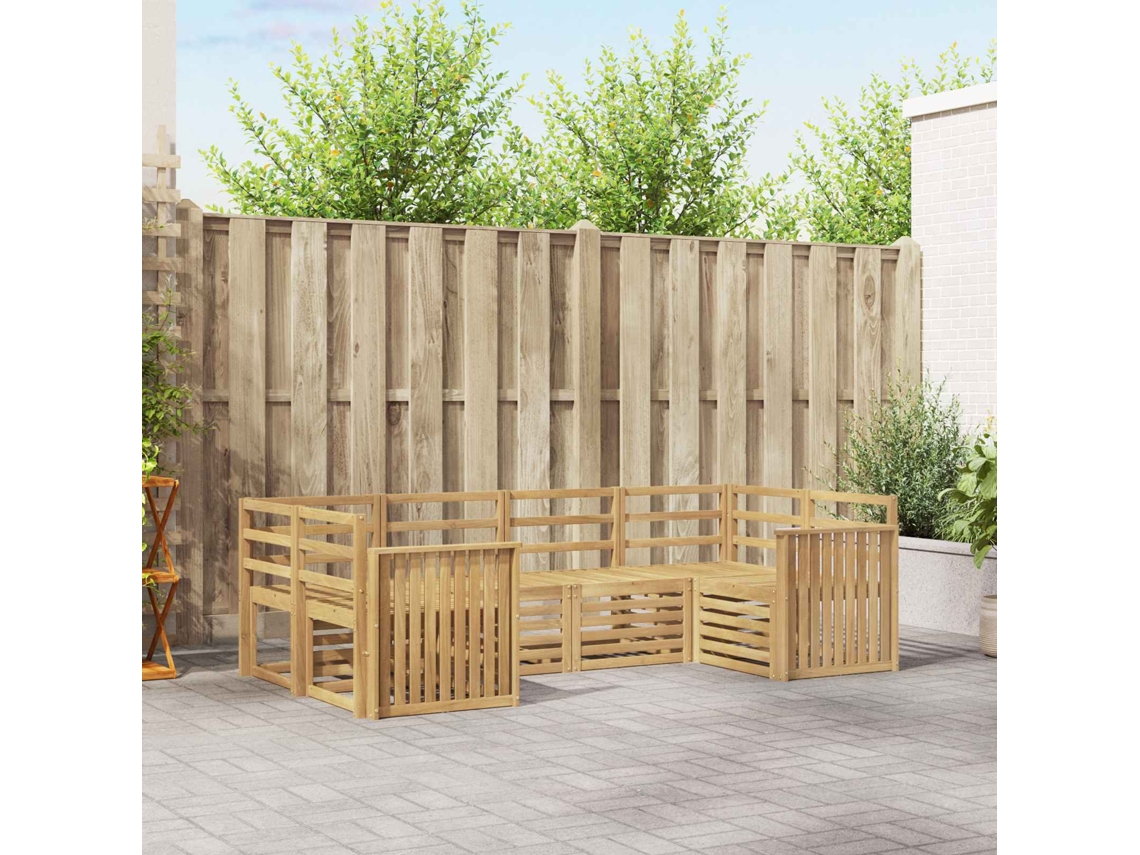 Vidaxl Conjunto De Sofás Para Exterior 6 Unid. Branco