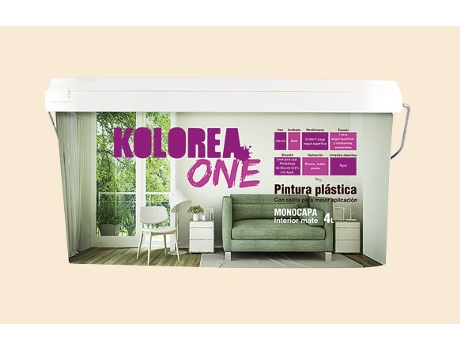 Monocamada de pintura plástica para interiores KOLOREA