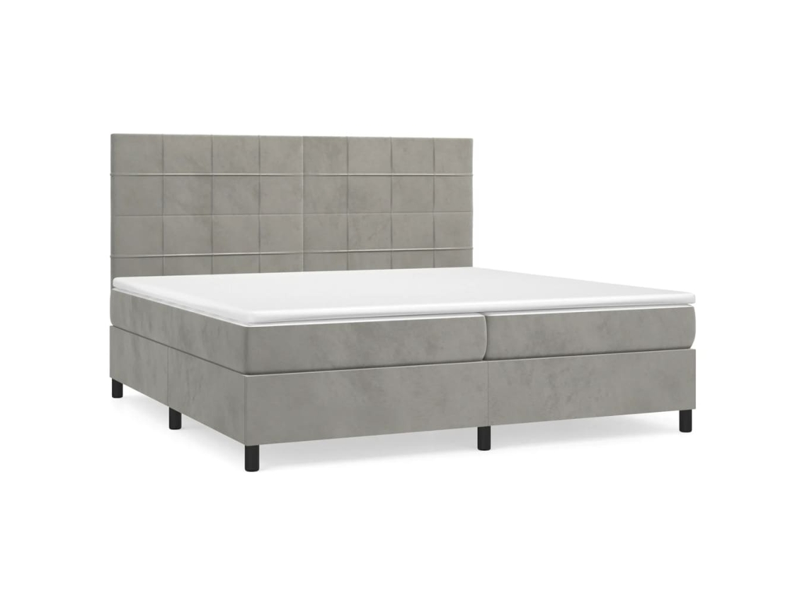 Box Spring Bed, Box Spring Beds Vidaxl Cinzeto Veludo (200 X 200 Cm)