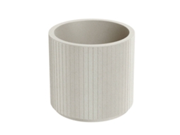 Vaso De Flores Redondo Rotomoldado Well Home Coro, Cor Areia, Ø40x36