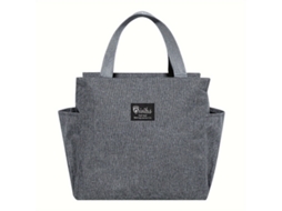 Bolsa Térmica Reforçada para o Almoço com Bolsos em Ambos os Lados, Inclui uma Bolsa de Gelo Portátil. MDUG (cinza)