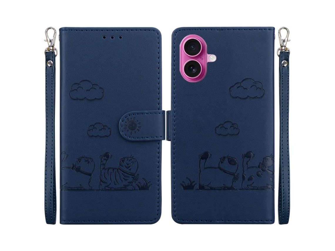 Capa De Couro Para Iphone 17 Com Gatinhos Fofos